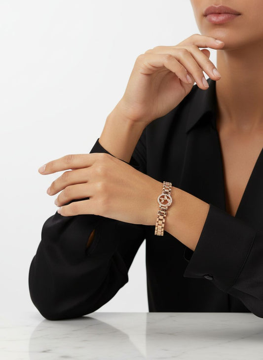 Xuping Rose Gold Yaprak Detaylı Taşlı Bileklik★★★★★