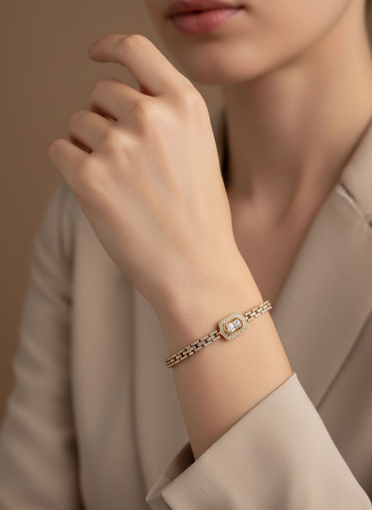 Xuping Zarif Taş Detaylı Altın Kaplama Bileklik★★★★★