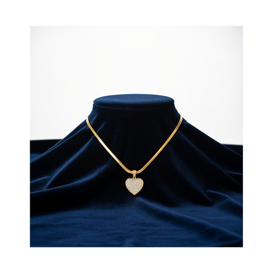 İtalyan Kalp Taşlı Kolye★★★★★