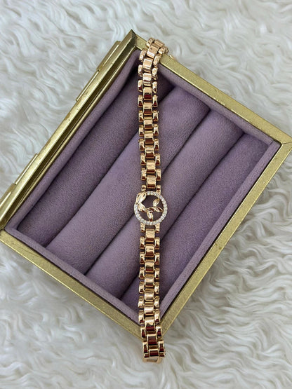 Xuping Rose Gold Yaprak Detaylı Taşlı Bileklik★★★★★