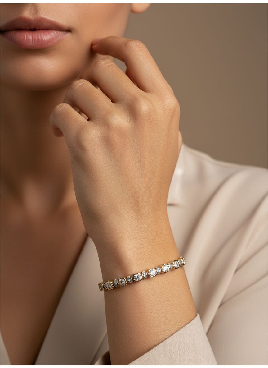 Xuping Işıltını Yansıt  Gold Taşlı Bileklik★★★★★